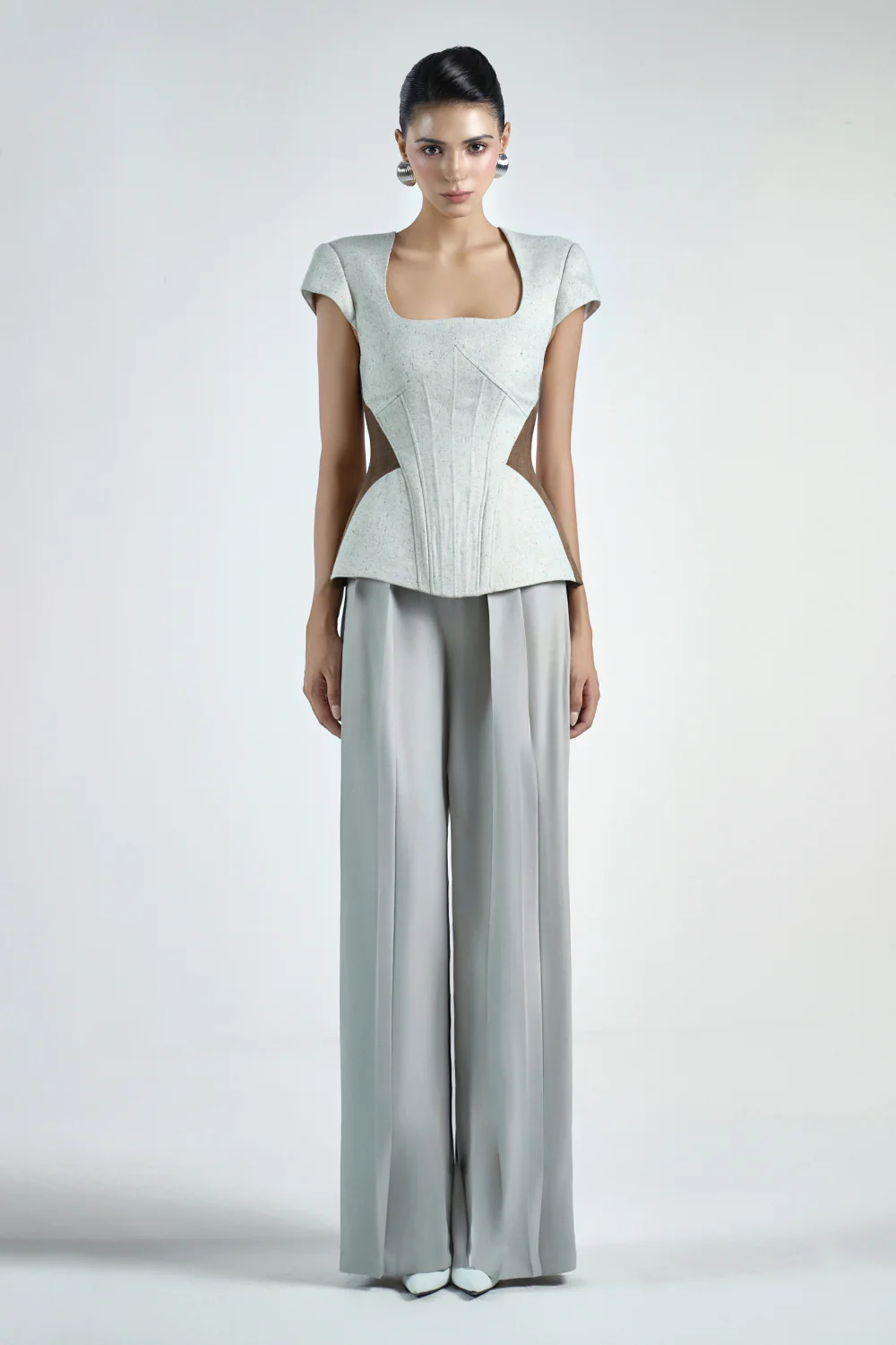 Vie Straight Draped Twill Floor Length Pants