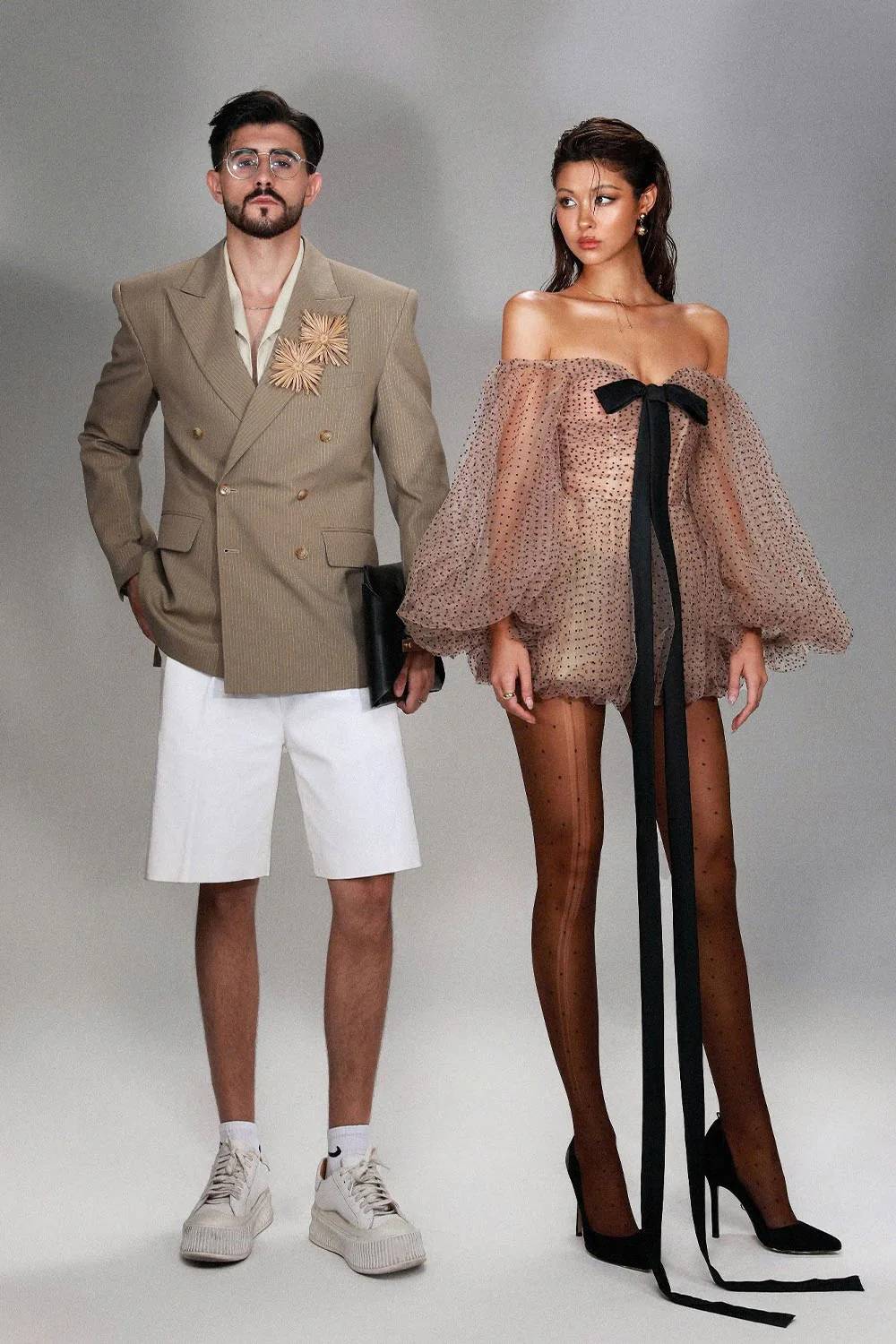 Melissa A-line Bouffant Sleeved Mesh Mini Dress