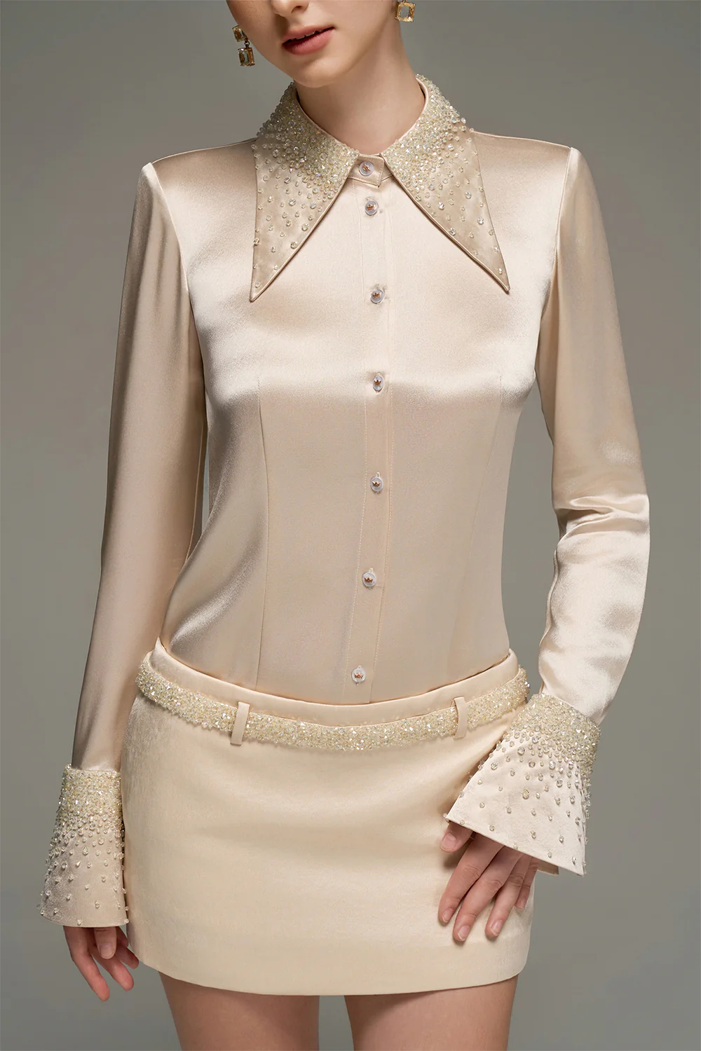 Raina Straight Rhinestone Shirt