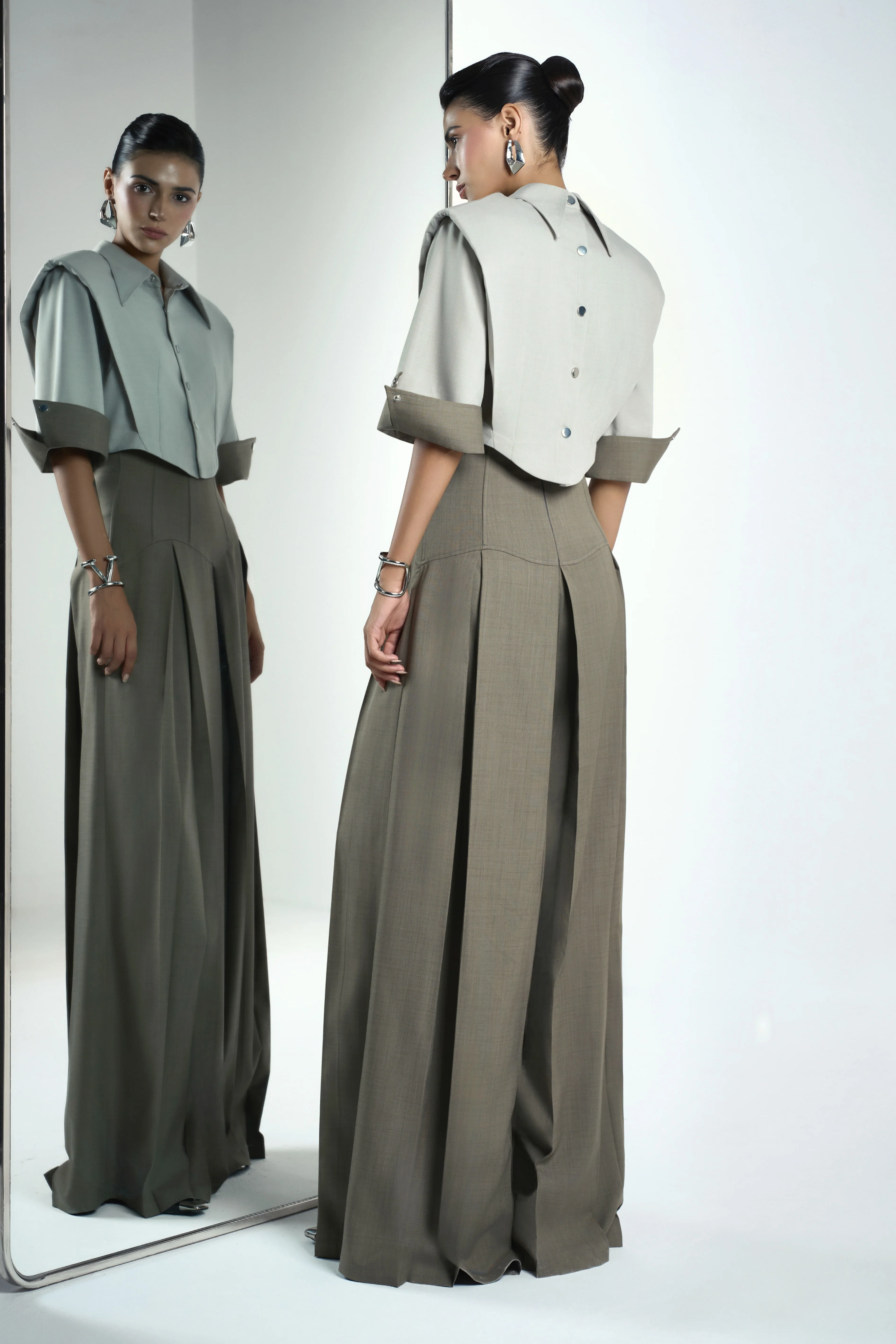 Dalia Cropped Middle Sleeved Twill Jacket