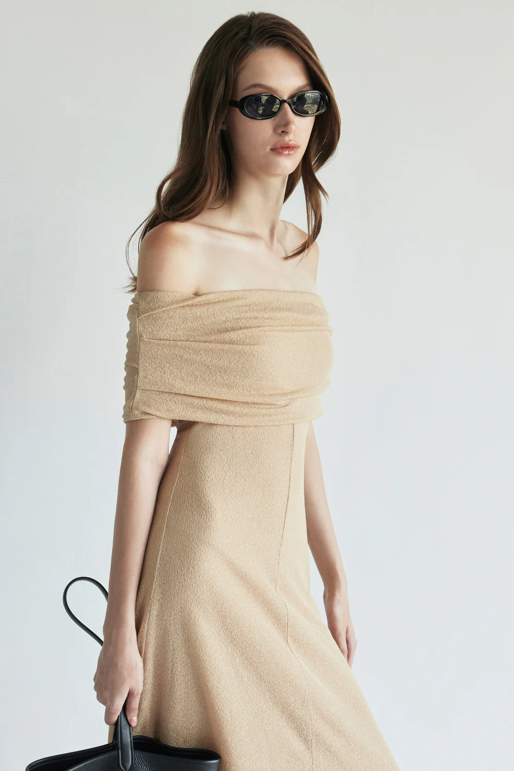Audrey Off-Shoulder Draped Maxi Dress