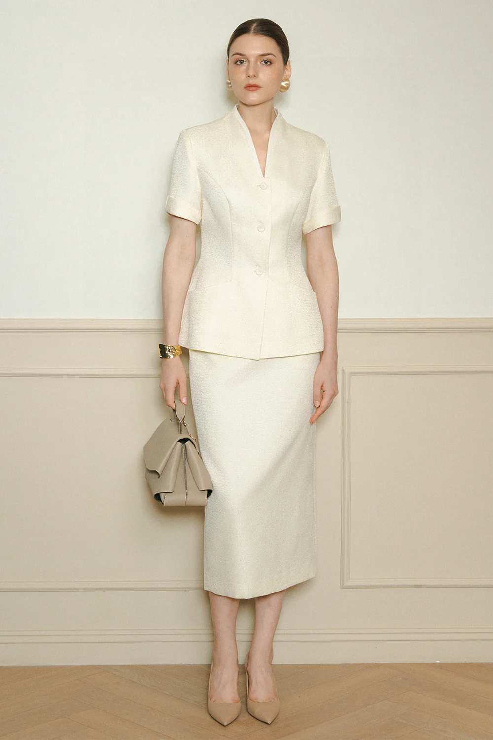 Clara Straight Wool Skirt