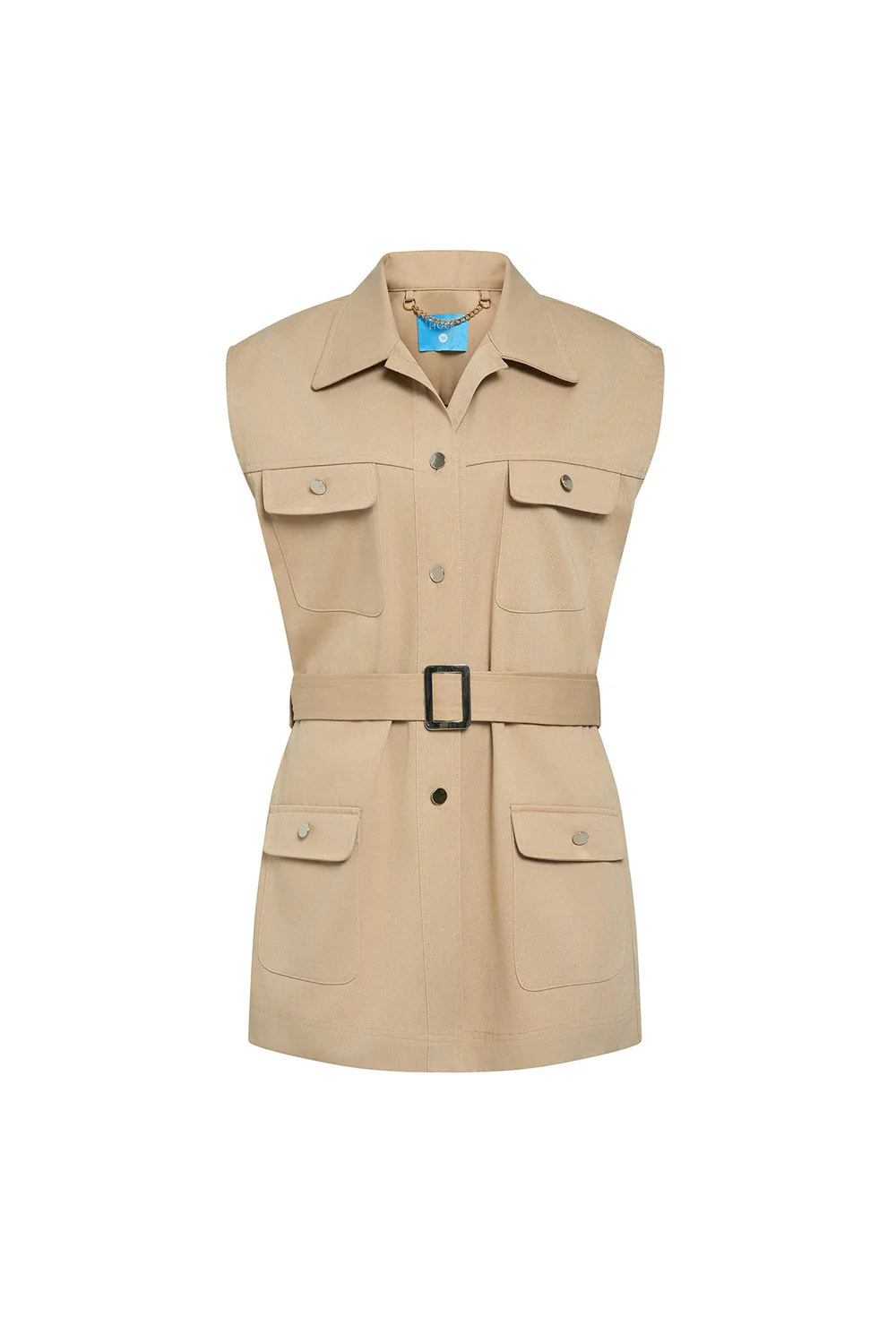 Marja Straight Flap Pocket Khaki Jacket