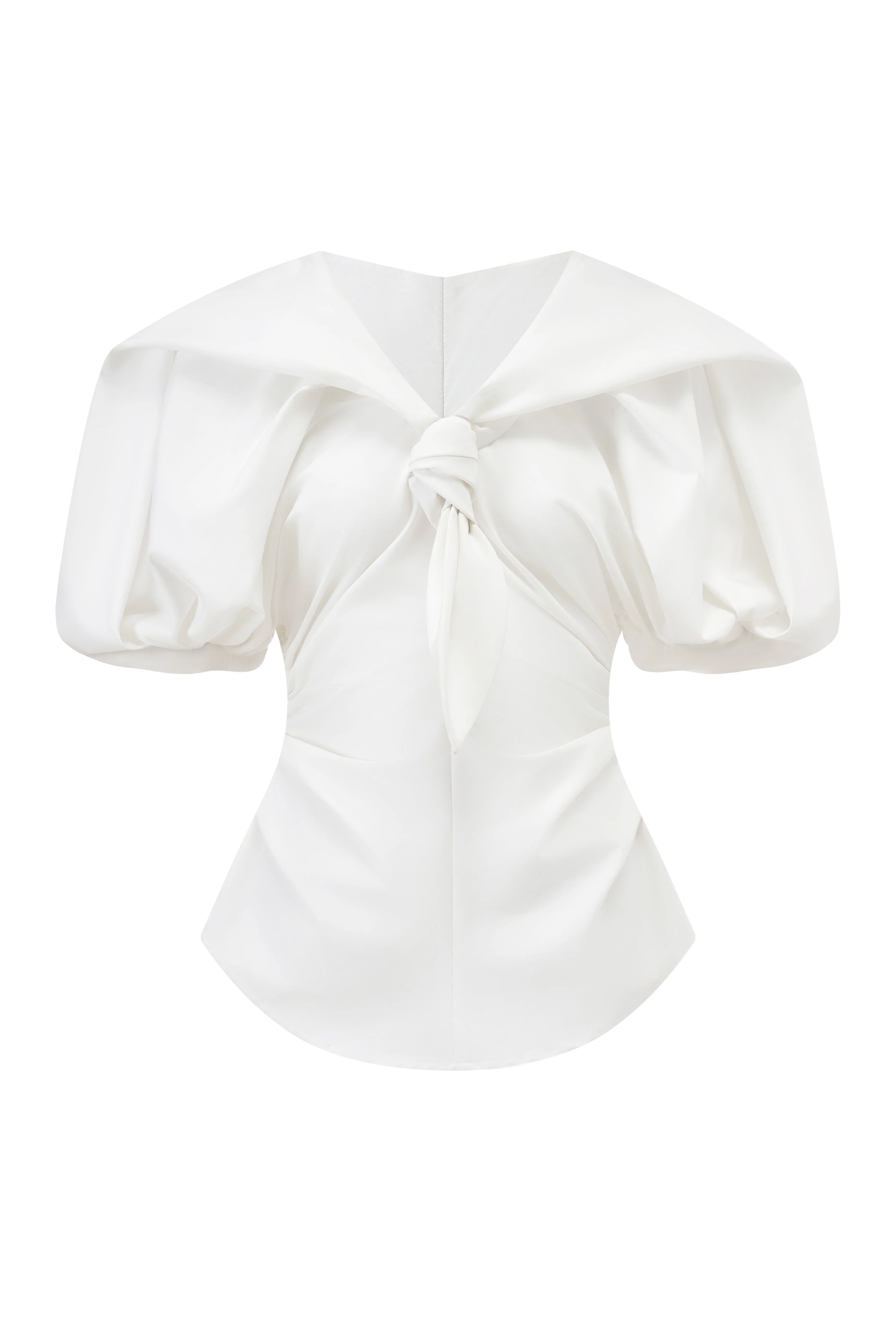 Melissa Peplum Puffy Sleeved Cotton Top