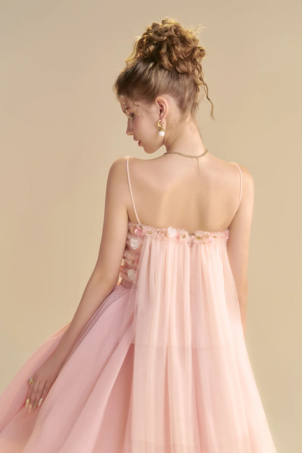 Lullaby Square Neck Applique Midi Dress