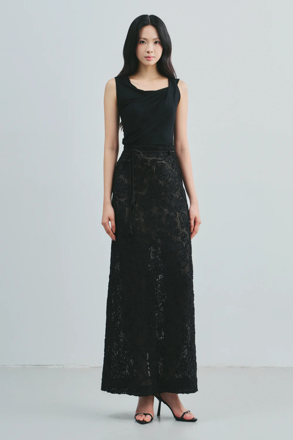 Areli Asymmetric Neck Draped Top