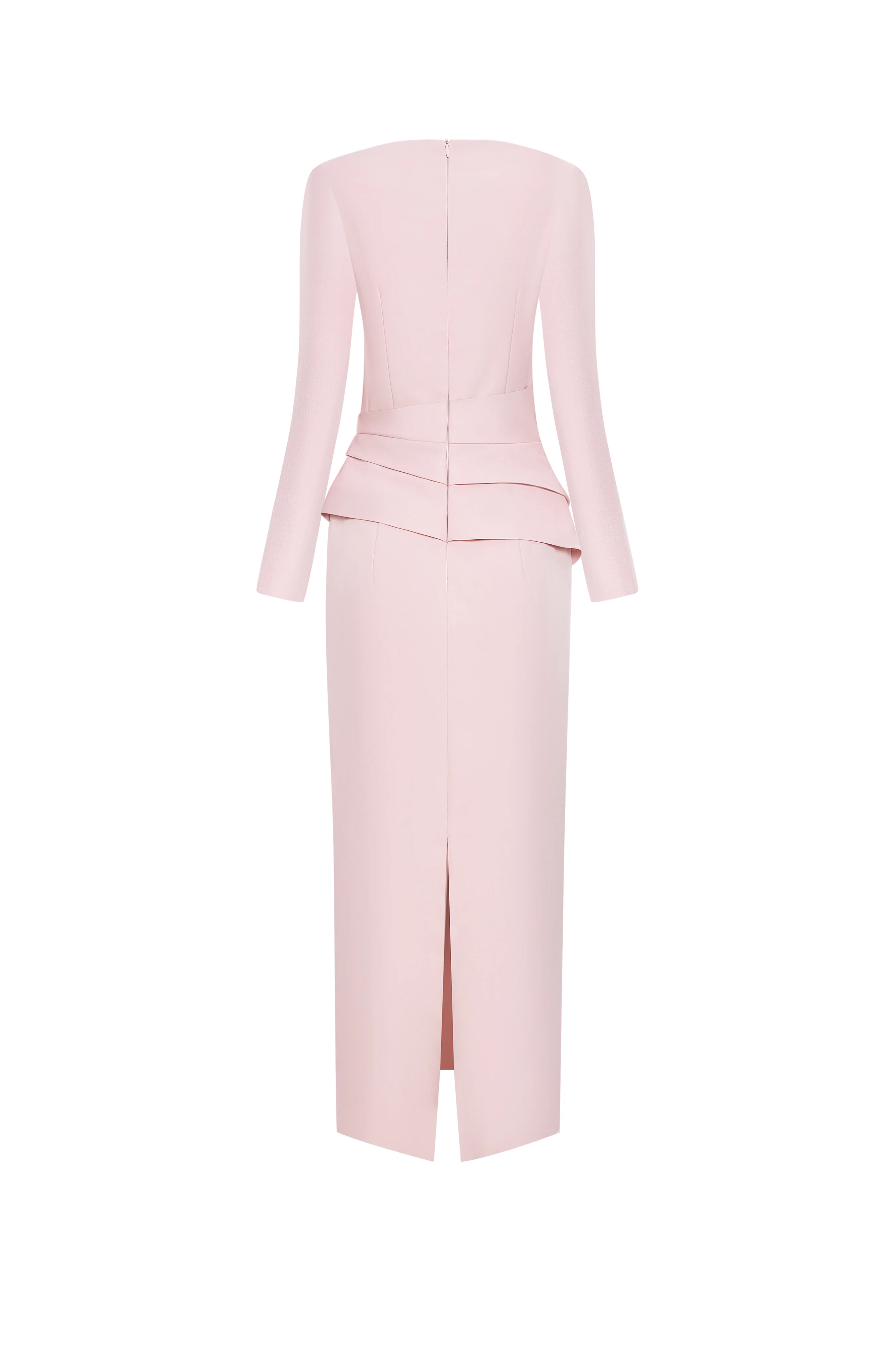 Velisse Sheath V-Neck Khaki Spandex Midi Dress