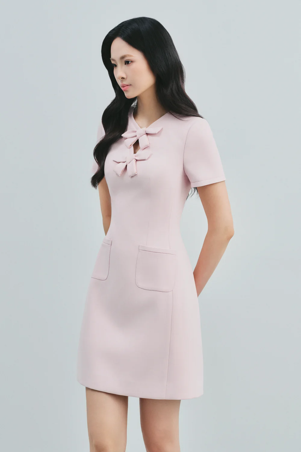 Safiyah Keyhole Ribbon Mini Dress