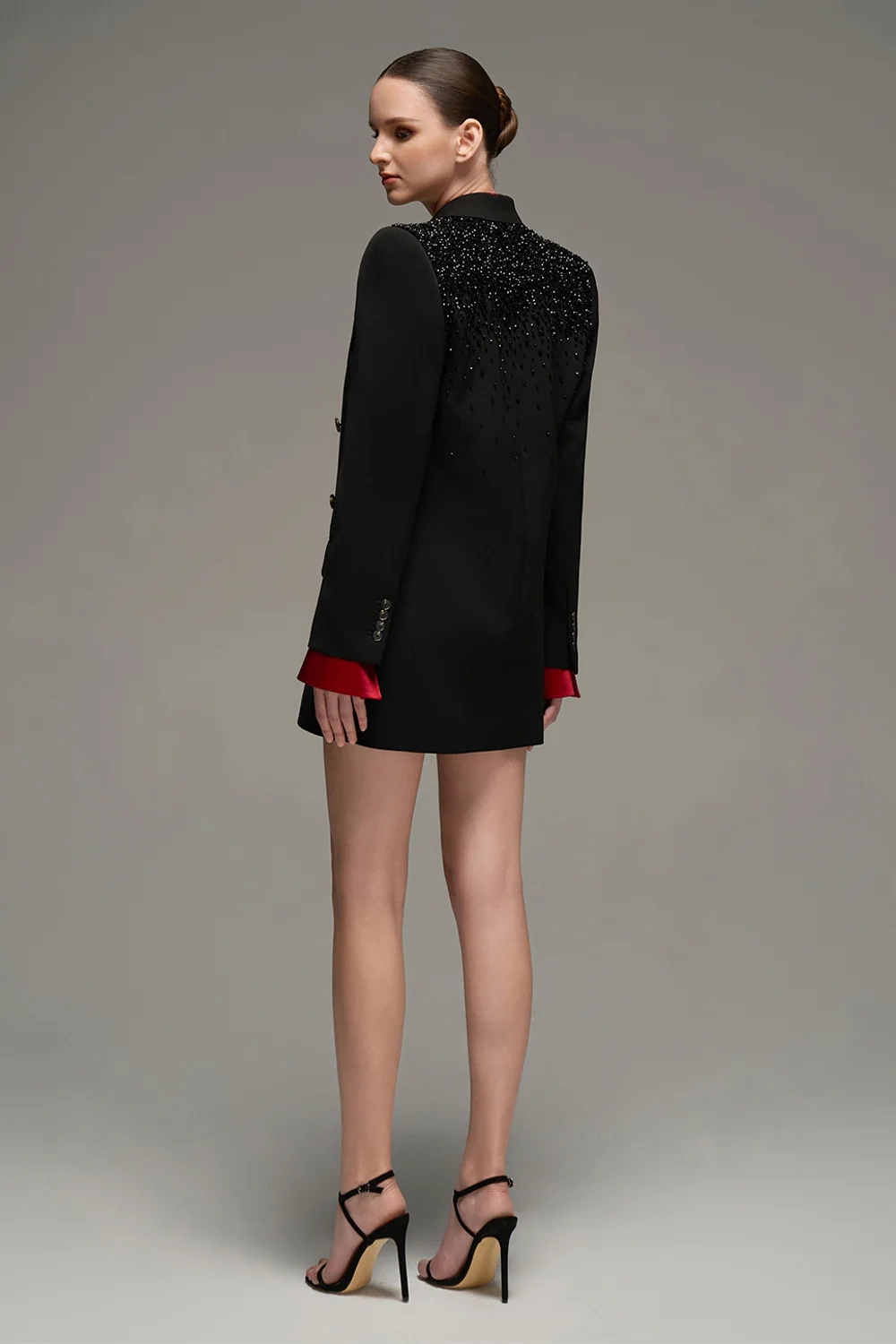 Claire Notched Rhinestone Blazer