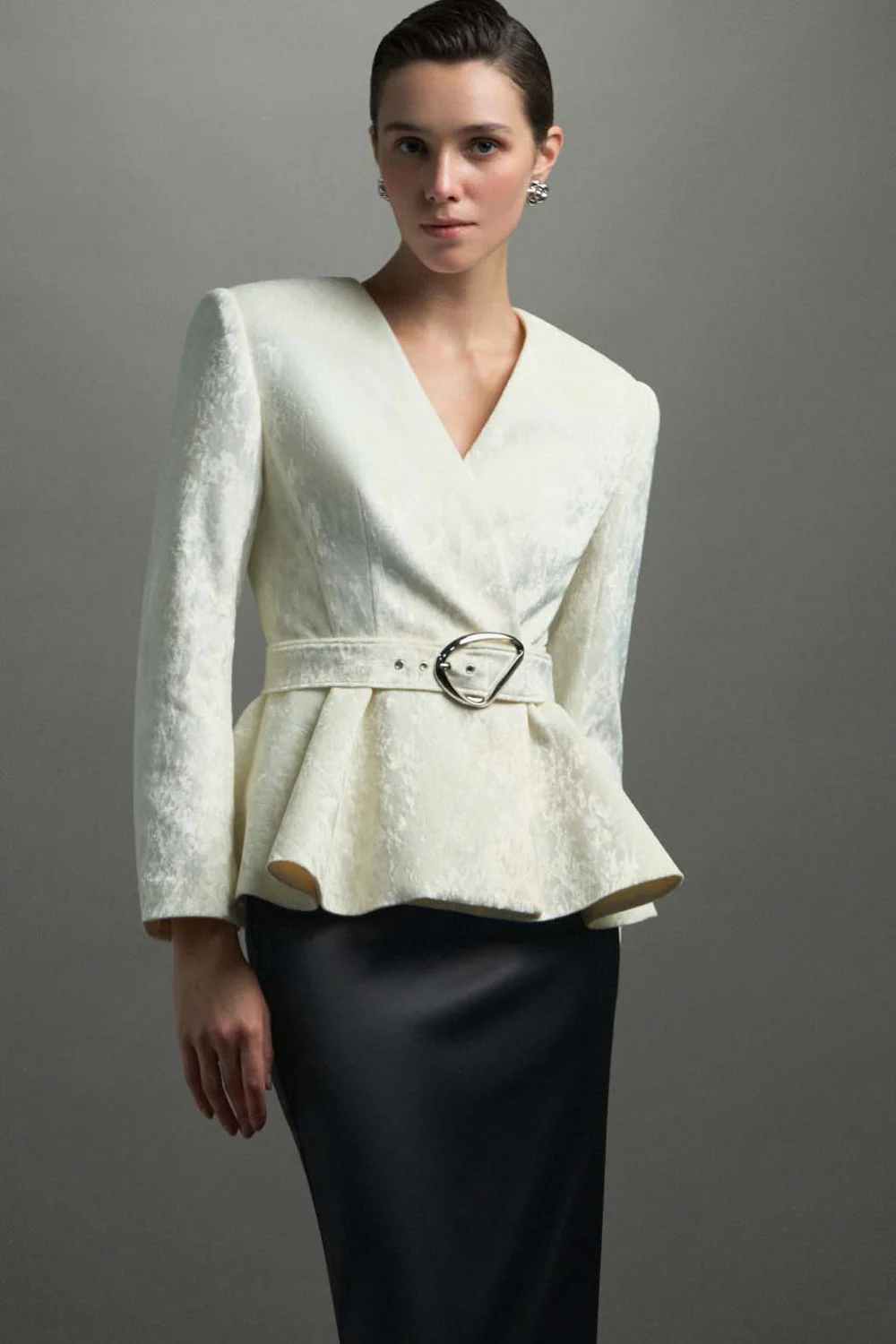 Barbara Peplum Draped Blazer