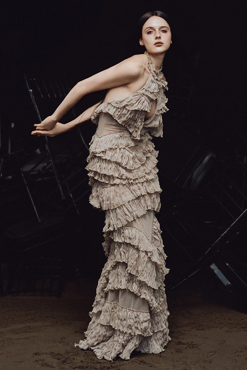 Cassandra Mermaid Ruffle Maxi Dress