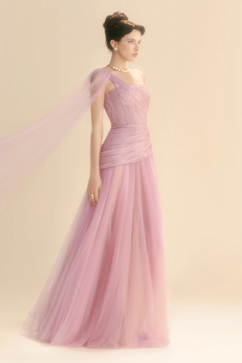 Lyssandra One Shoulder Draped Maxi Dress