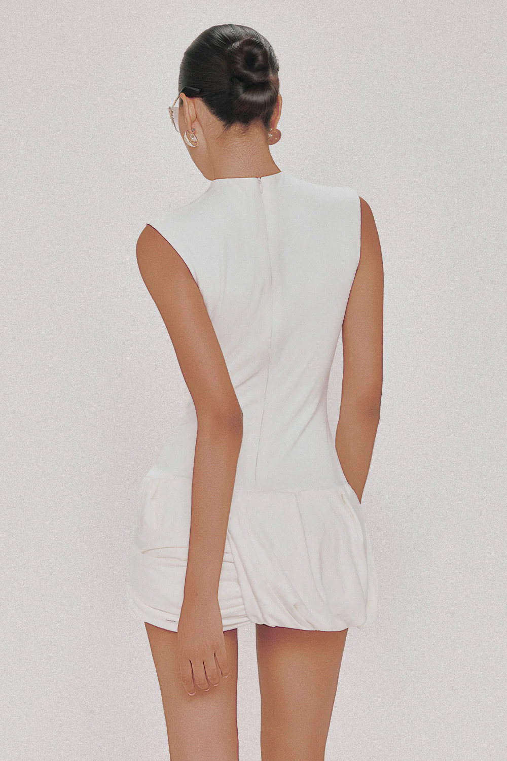 Snow Bodycon Mock Neck Cotton Mini Dress