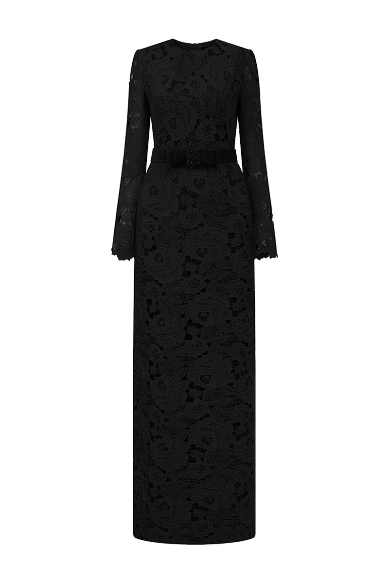 Kennedi Long Sleeve Lace Maxi Dress