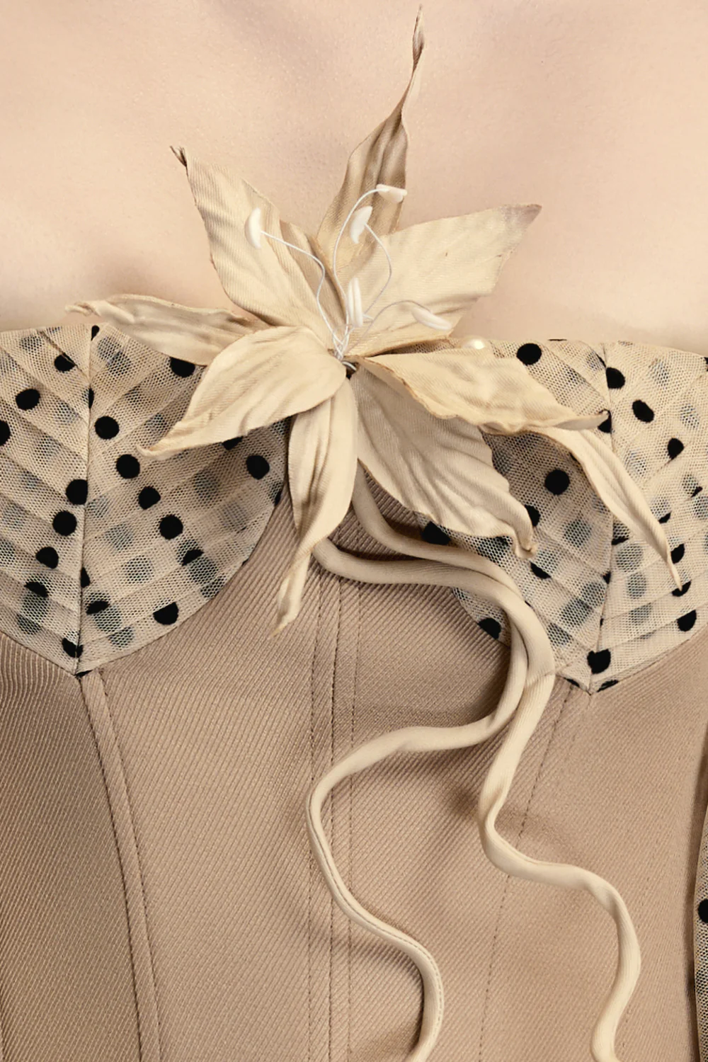 Oriental Lily Cotton Brooch