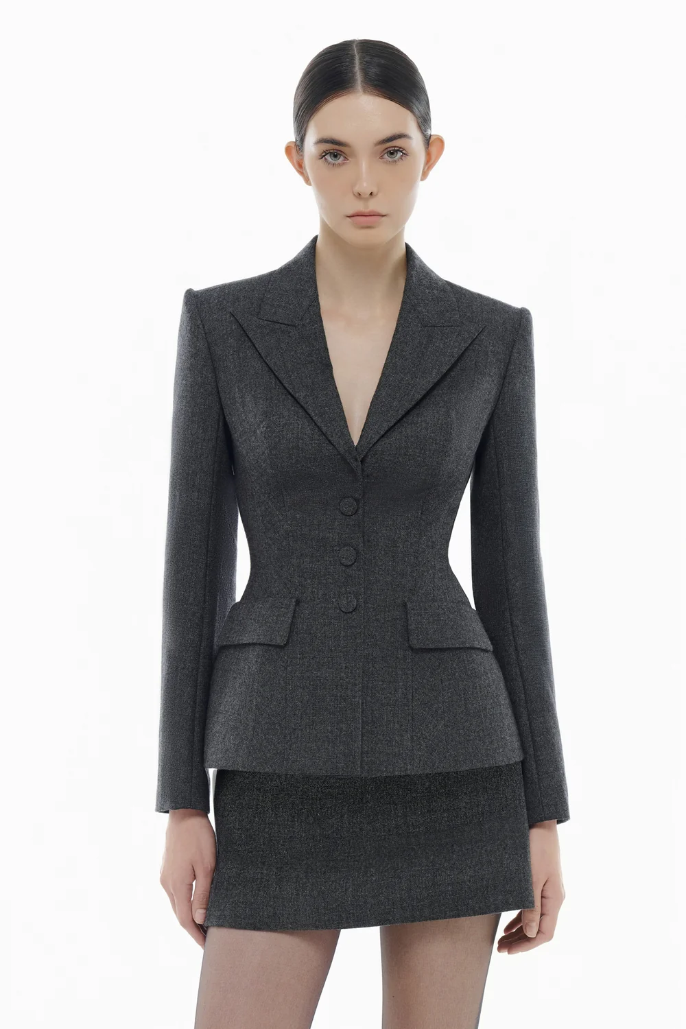 Clara Peplum Button Blazer