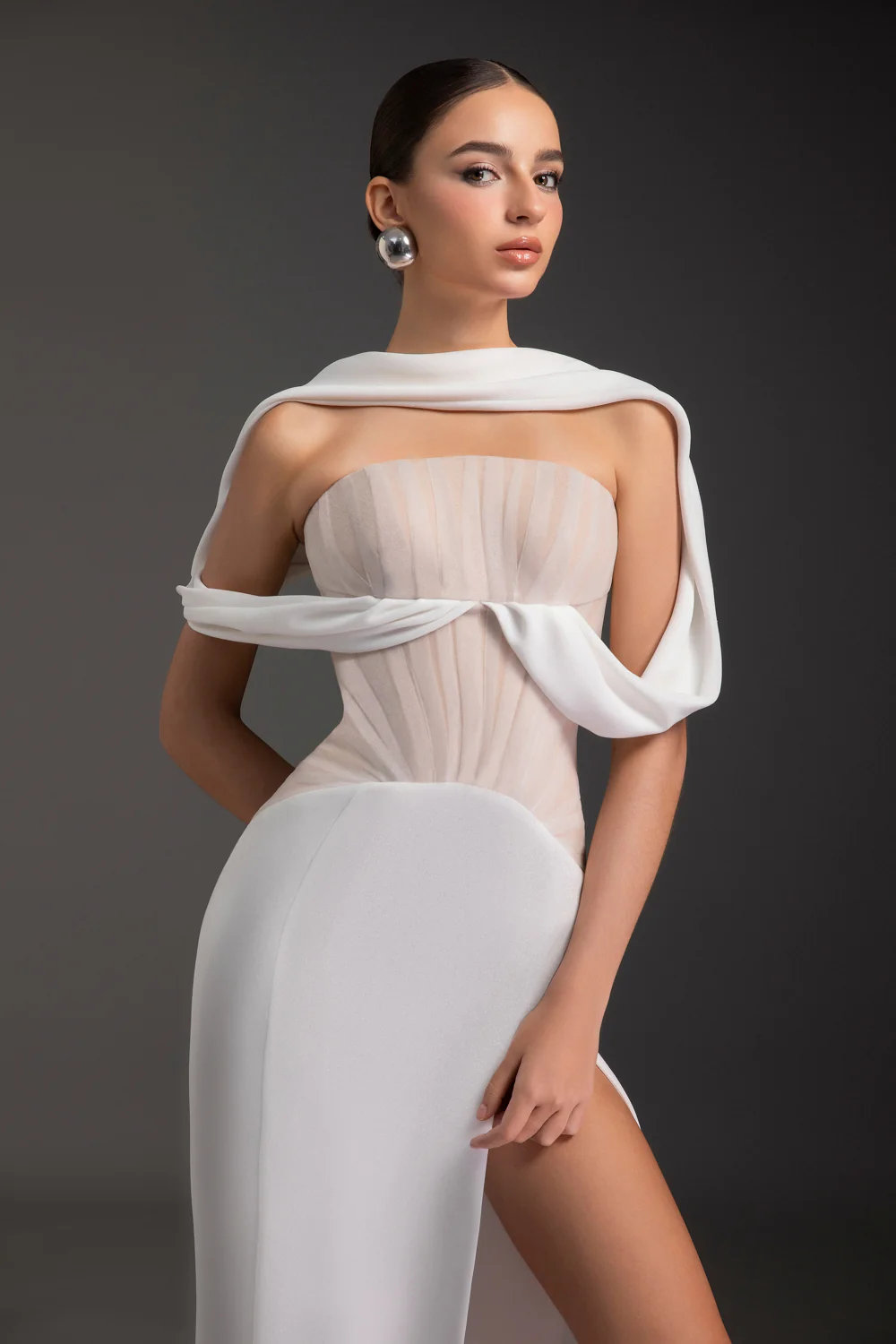 Sunset Scarf Neck Draped Maxi Dress