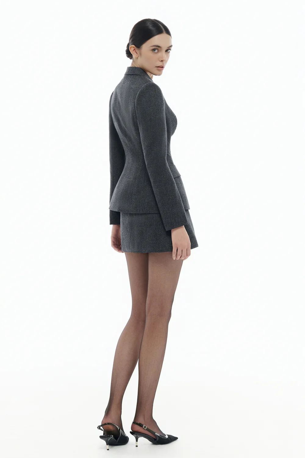 Clara Peplum Button Blazer