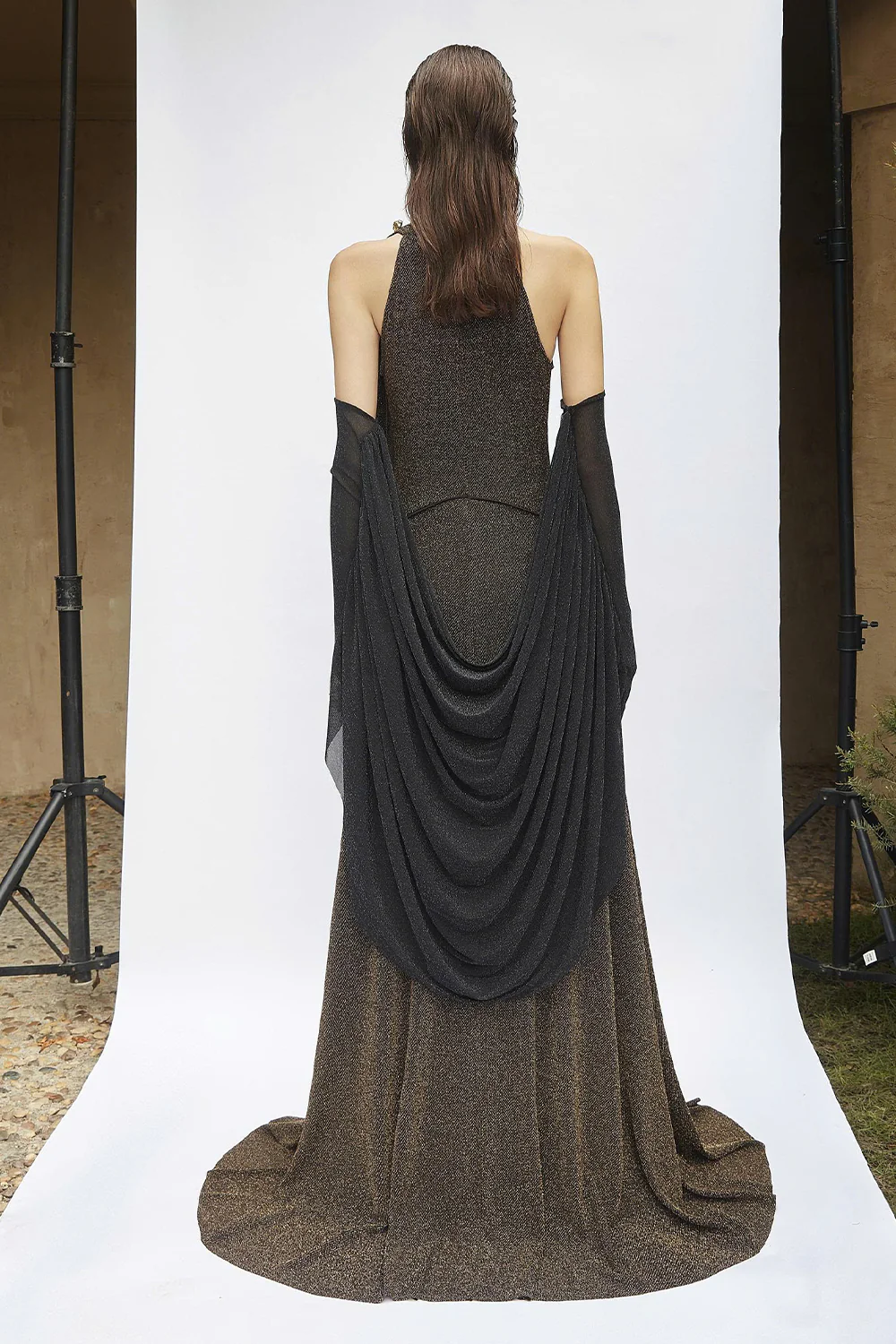 Lucinda Halter Neck Draped Maxi Dress