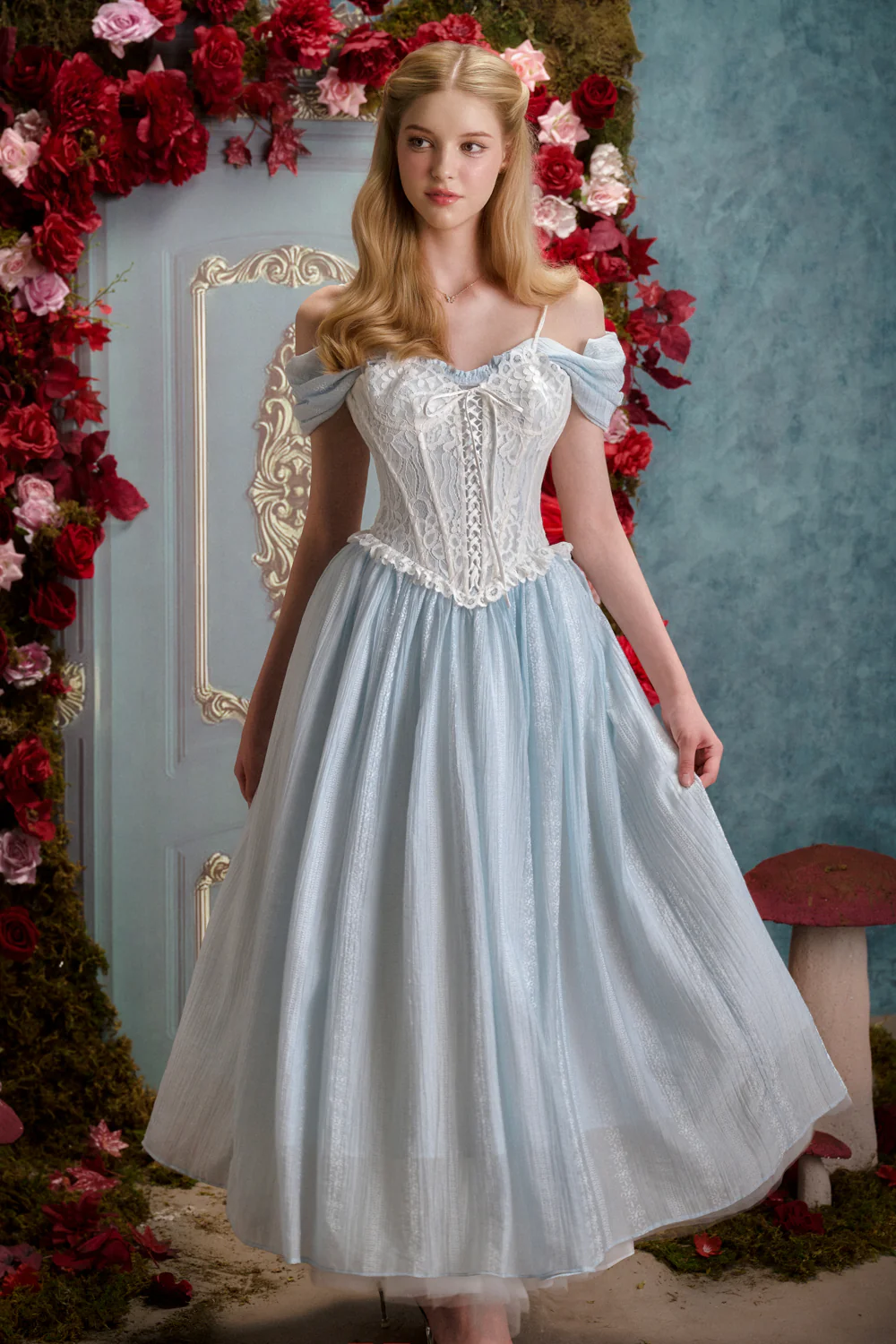 Alice A-line Cold Shoulder Sleeved Woven Maxi Dress