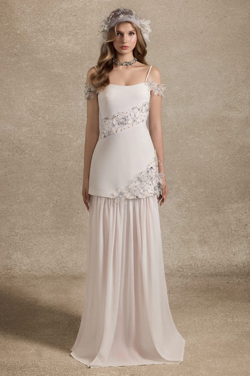 Syrene Square Applique Maxi Dress