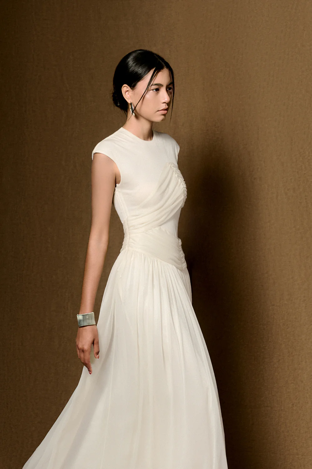 Terra Cap Gathering Maxi Dress