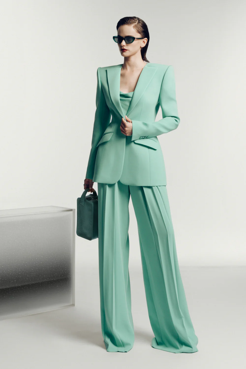 Saint-Paul Straight Wide Leg Silk Maxi Pants