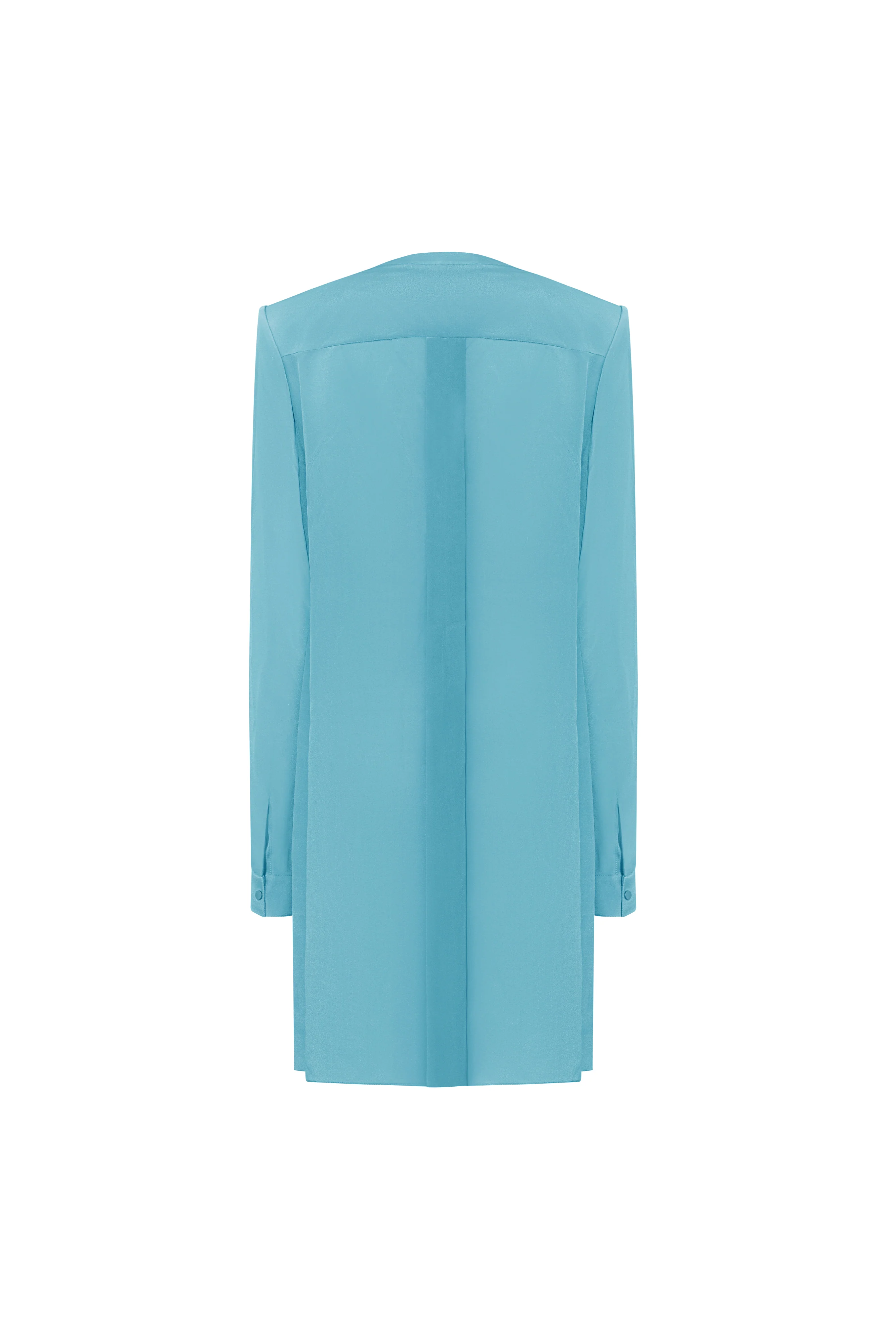 Sorbonne Straight Round Neck Silk Chiffon Mini Dress