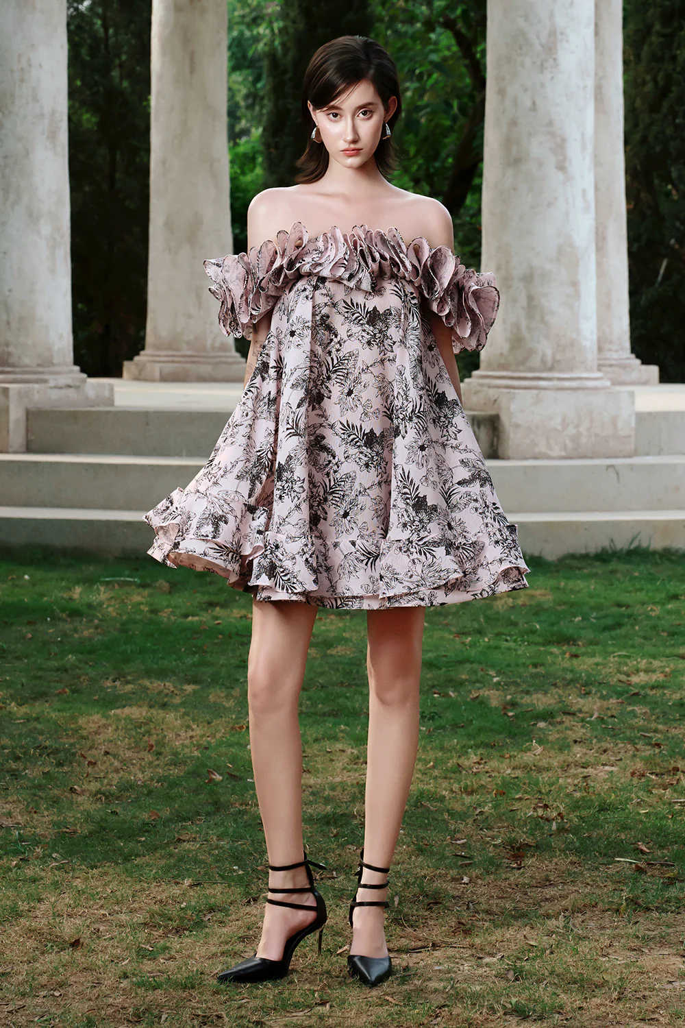 Eden Trapezoid Ruffle Mini Dress