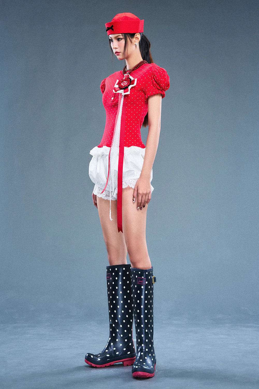 Crimson Bubble Cotton Shorts