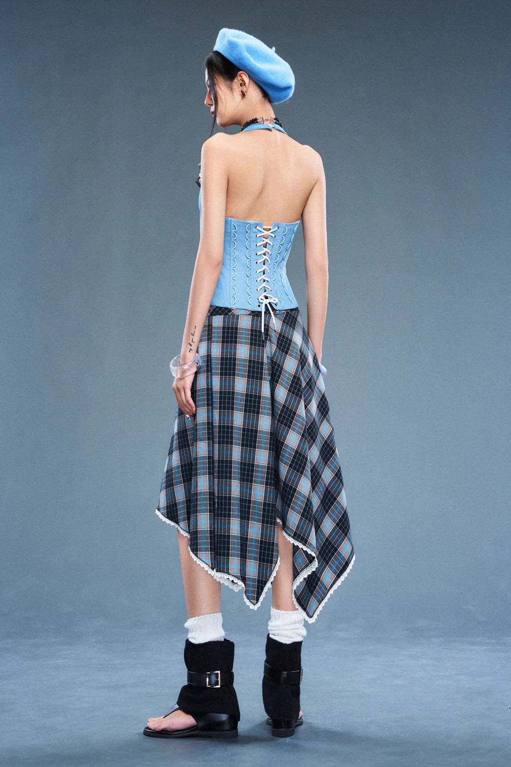 Gambit Halter Neck Denim Top