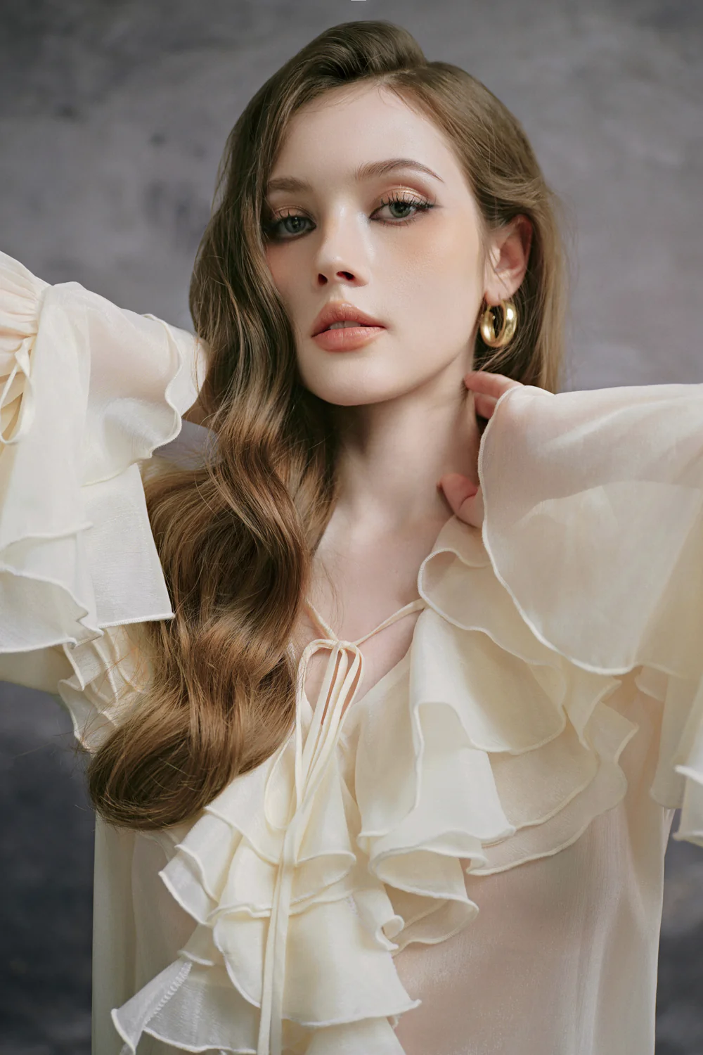 Kenna Bell Sleeve Ruffle Top