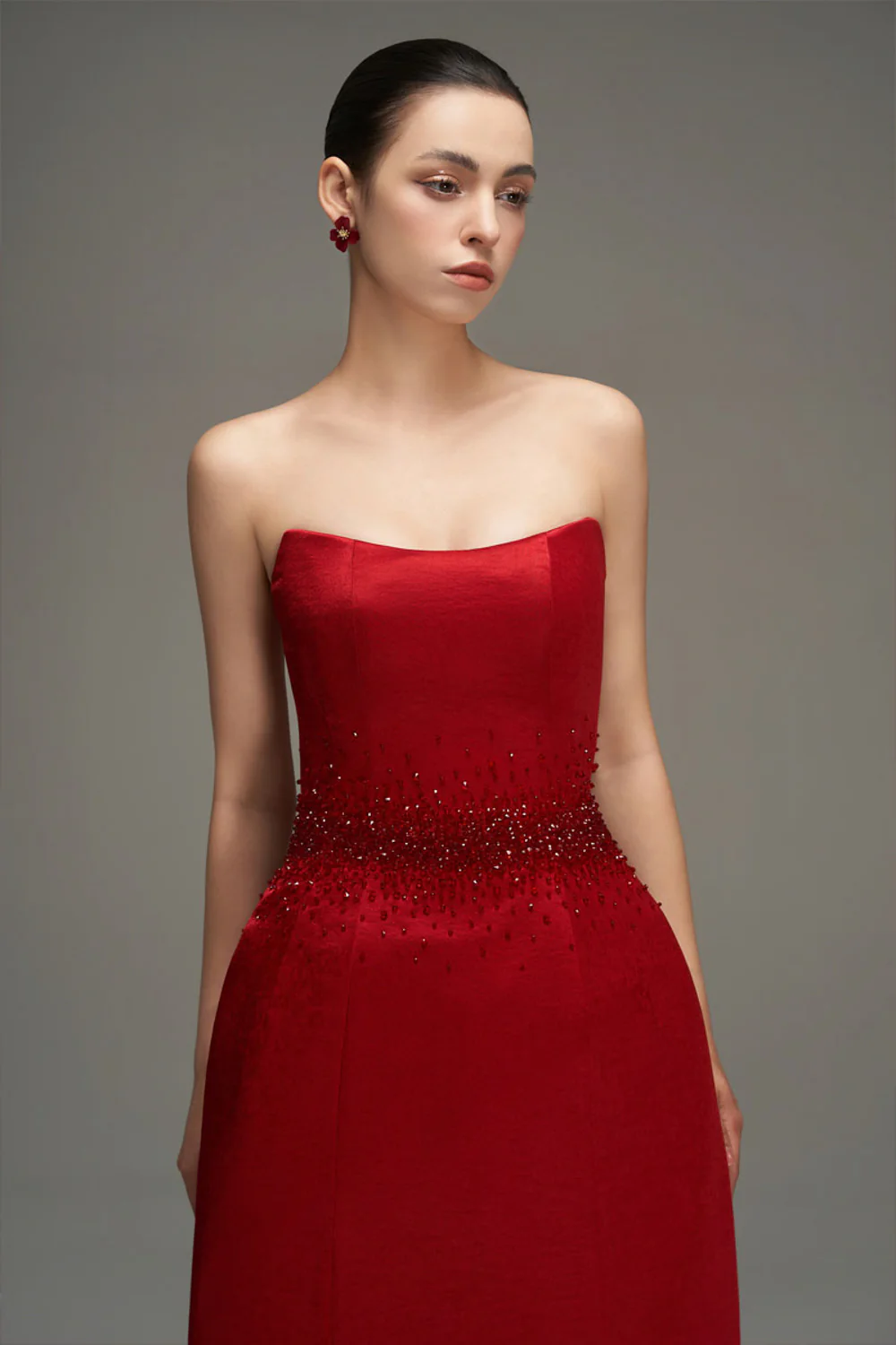 Thalia Sleeveless Taffeta Maxi Dress