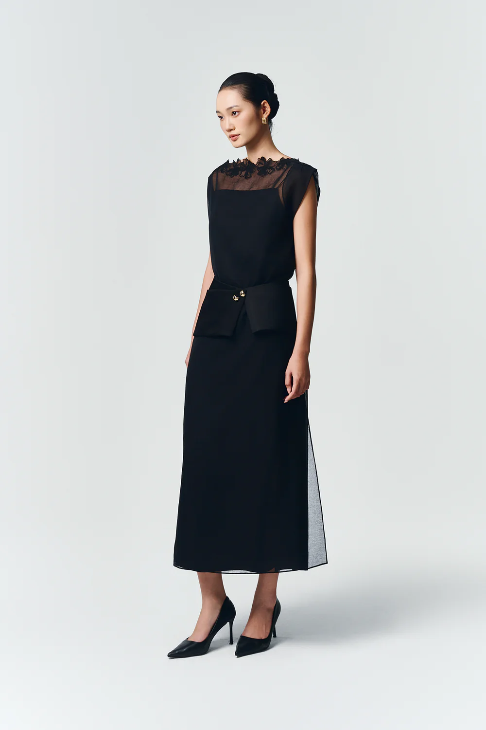 Ivy Boat Applique Midi Dress