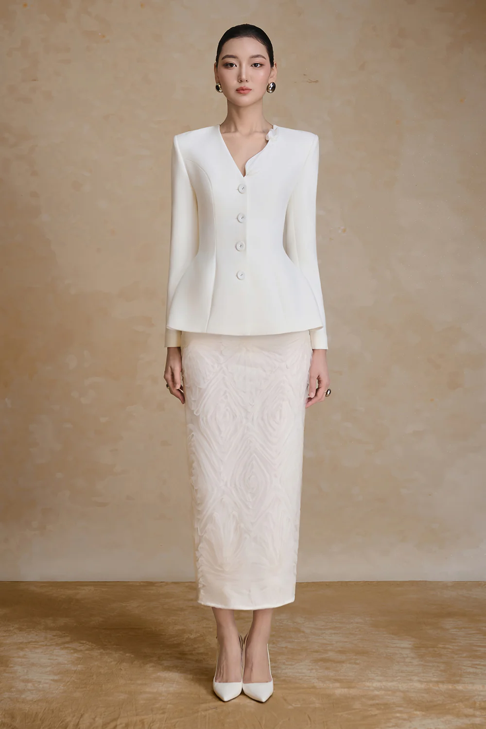 Tulip Peplum Applique Blazer