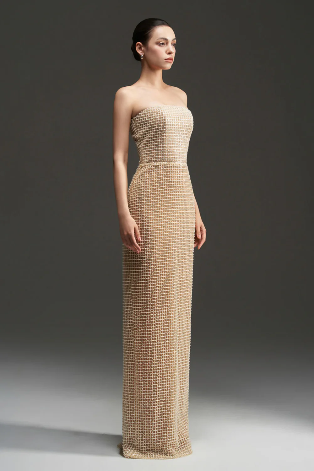 Avianna Cape Sleeves Bead Maxi Dress