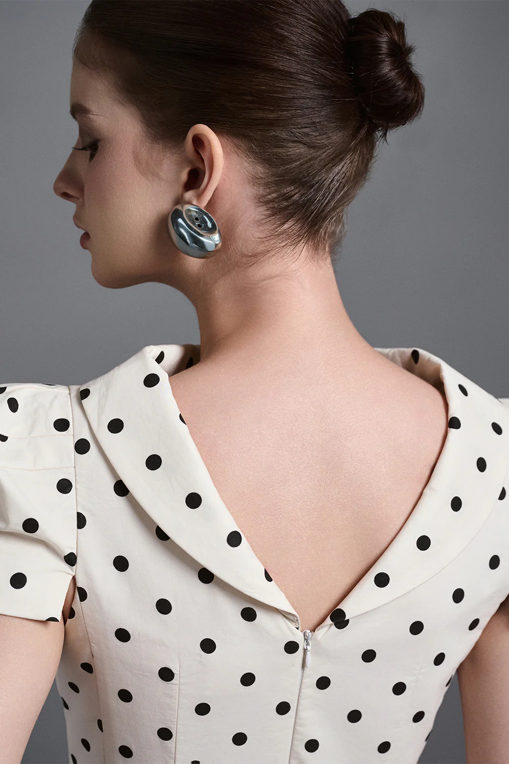 Tess A-line Boat Neck Silk Cotton Blend Midi Dress