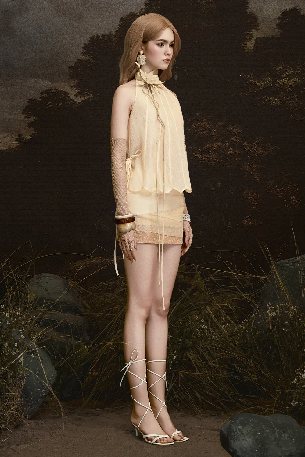 Gaia Halter Neck Lace Set