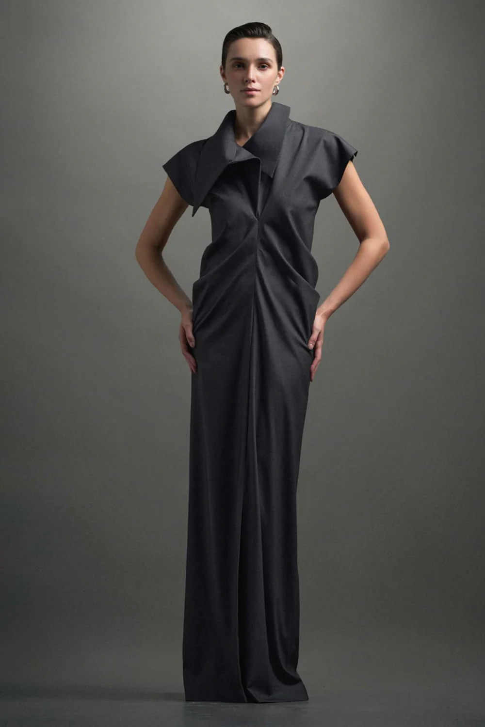 Ursula High Neck Draped Maxi Dress
