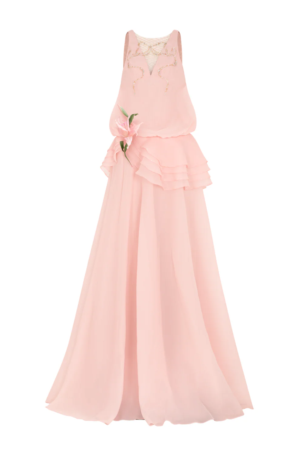 Lys Blouson Draped Maxi Dress