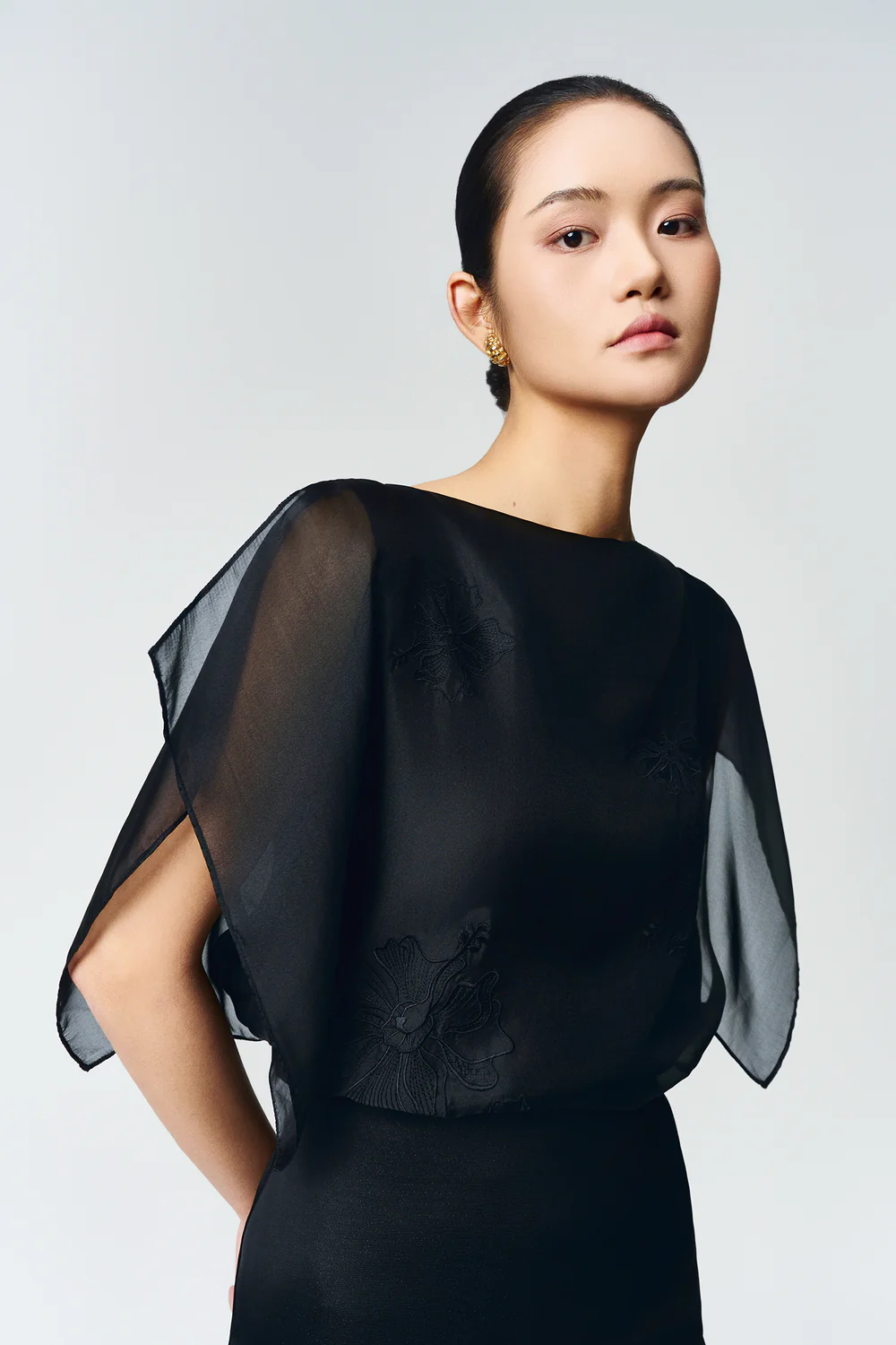 Scarlett Butterfly Sleeve Embroidery Top