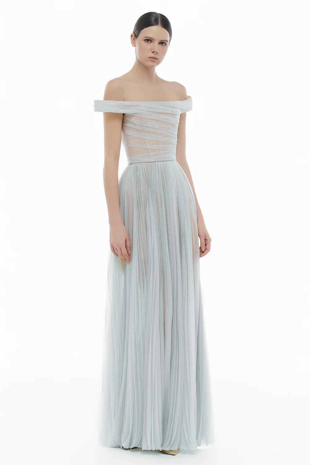Aurora Off-Shoulder Draped Maxi Dress