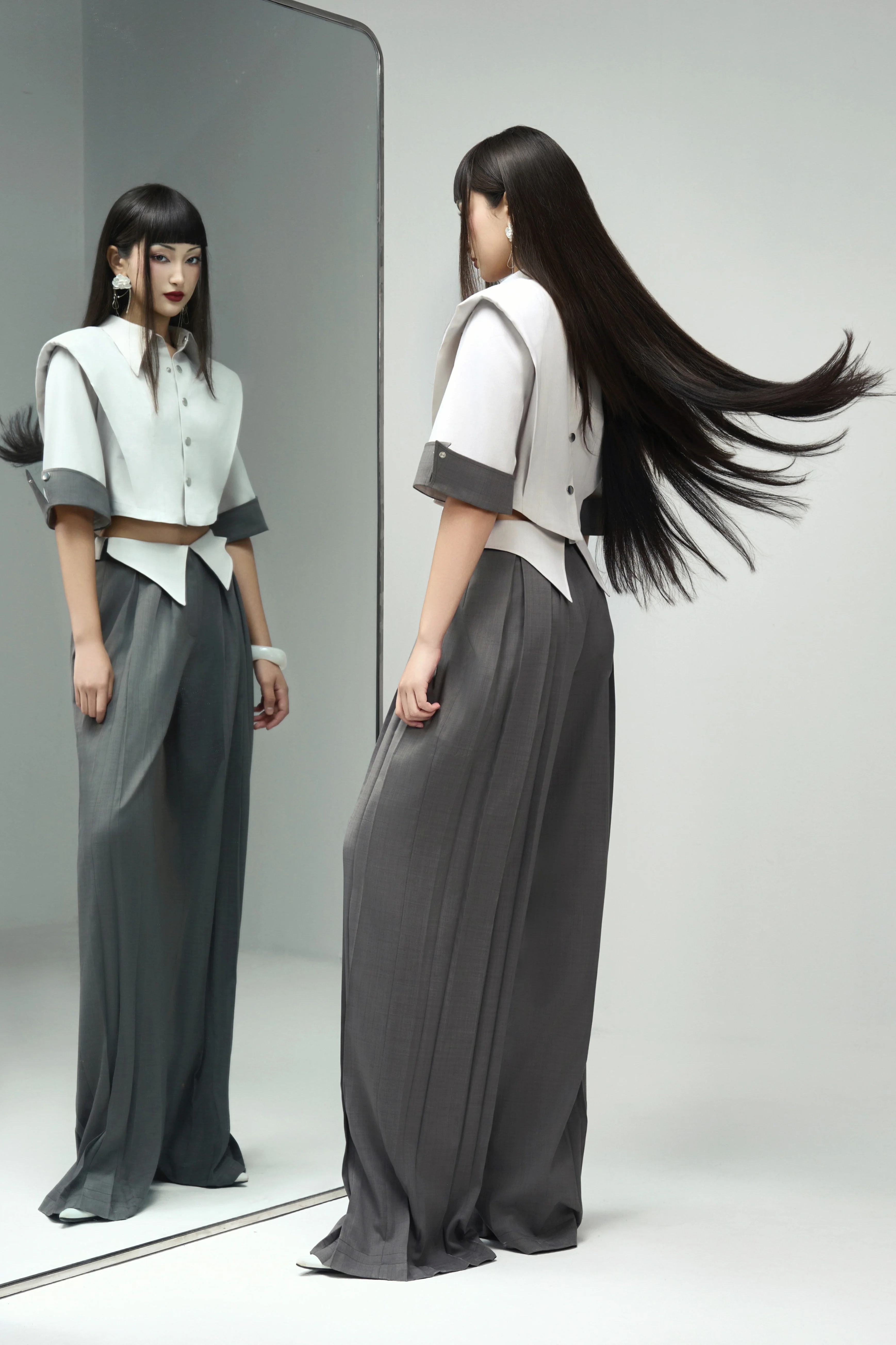 Dalia Cropped Middle Sleeved Twill Jacket