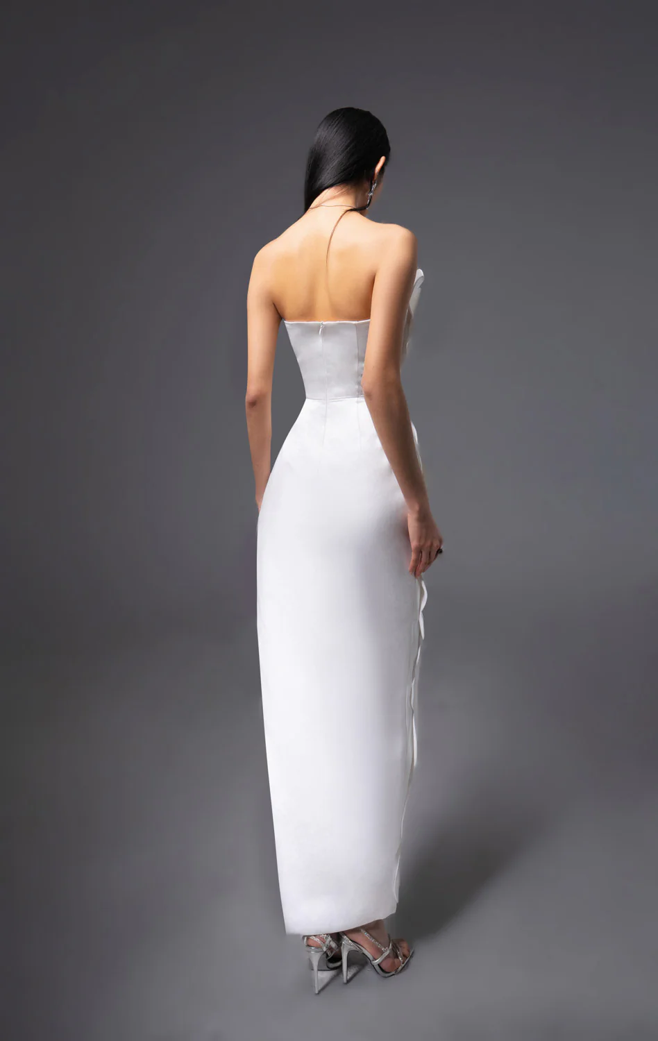 Velour Pegged Sleeveless Polyester Maxi Dress