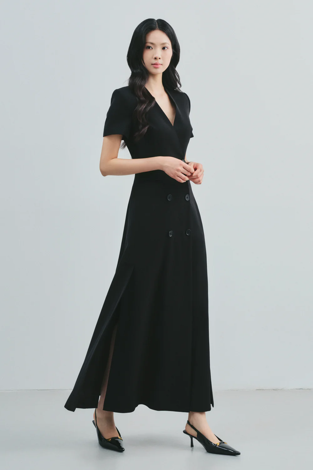 Sophronia V-Neck Button Maxi Dress