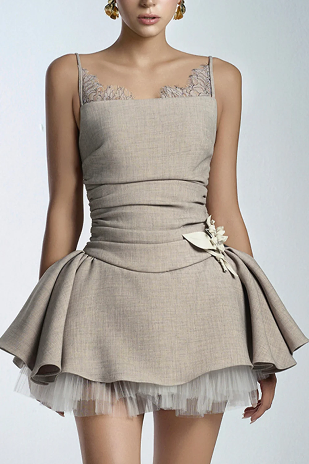 Sugar Floral Faux Leather Brooch