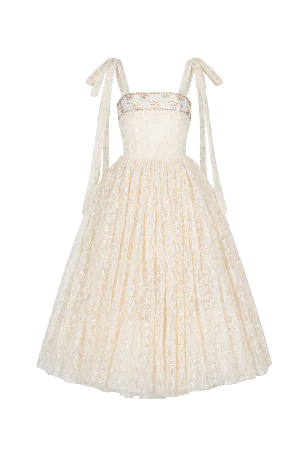 Ravelle Square Neck Bead Midi Dress