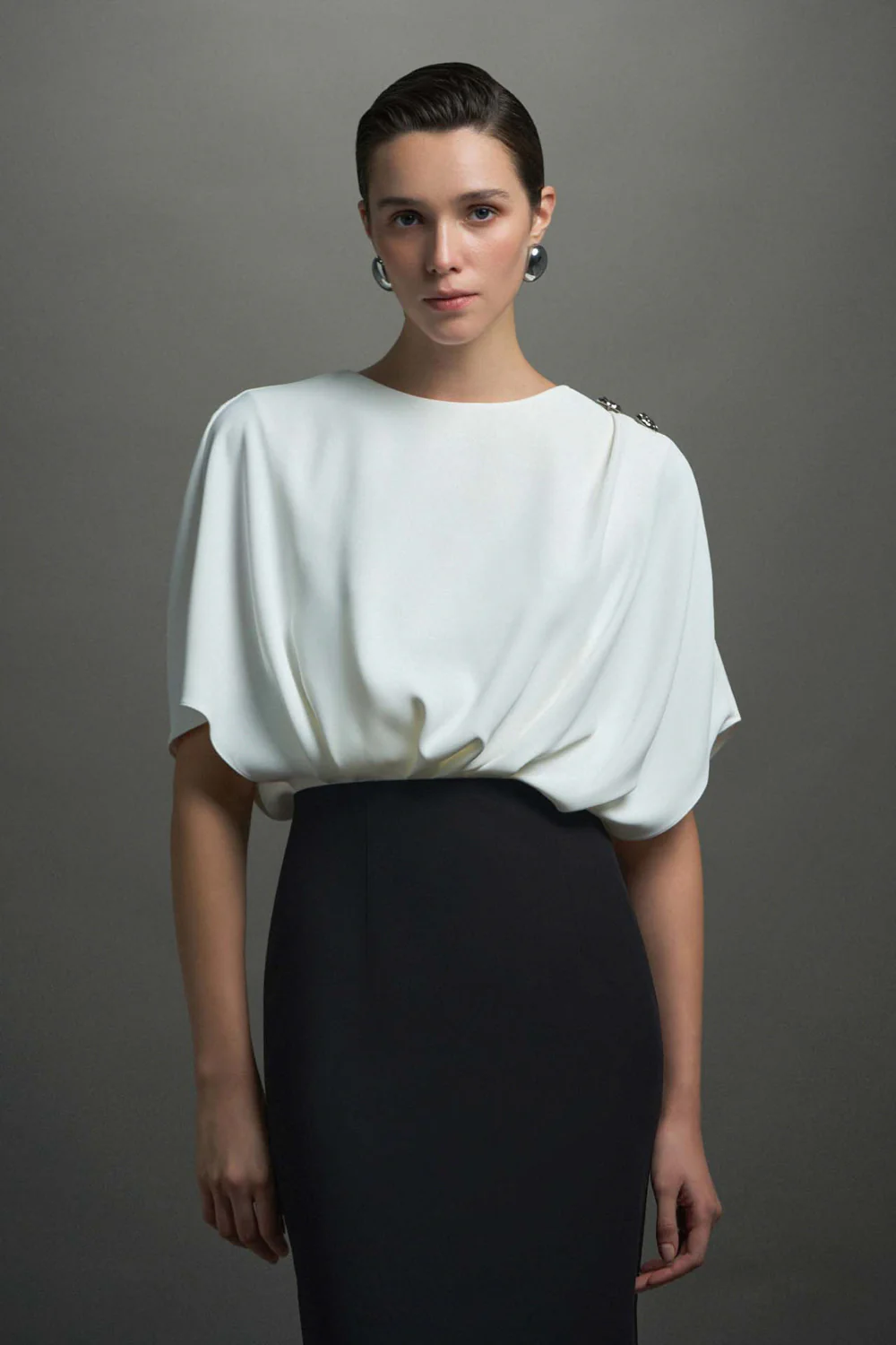 Esther Batwing Sleeve Button Maxi Dress