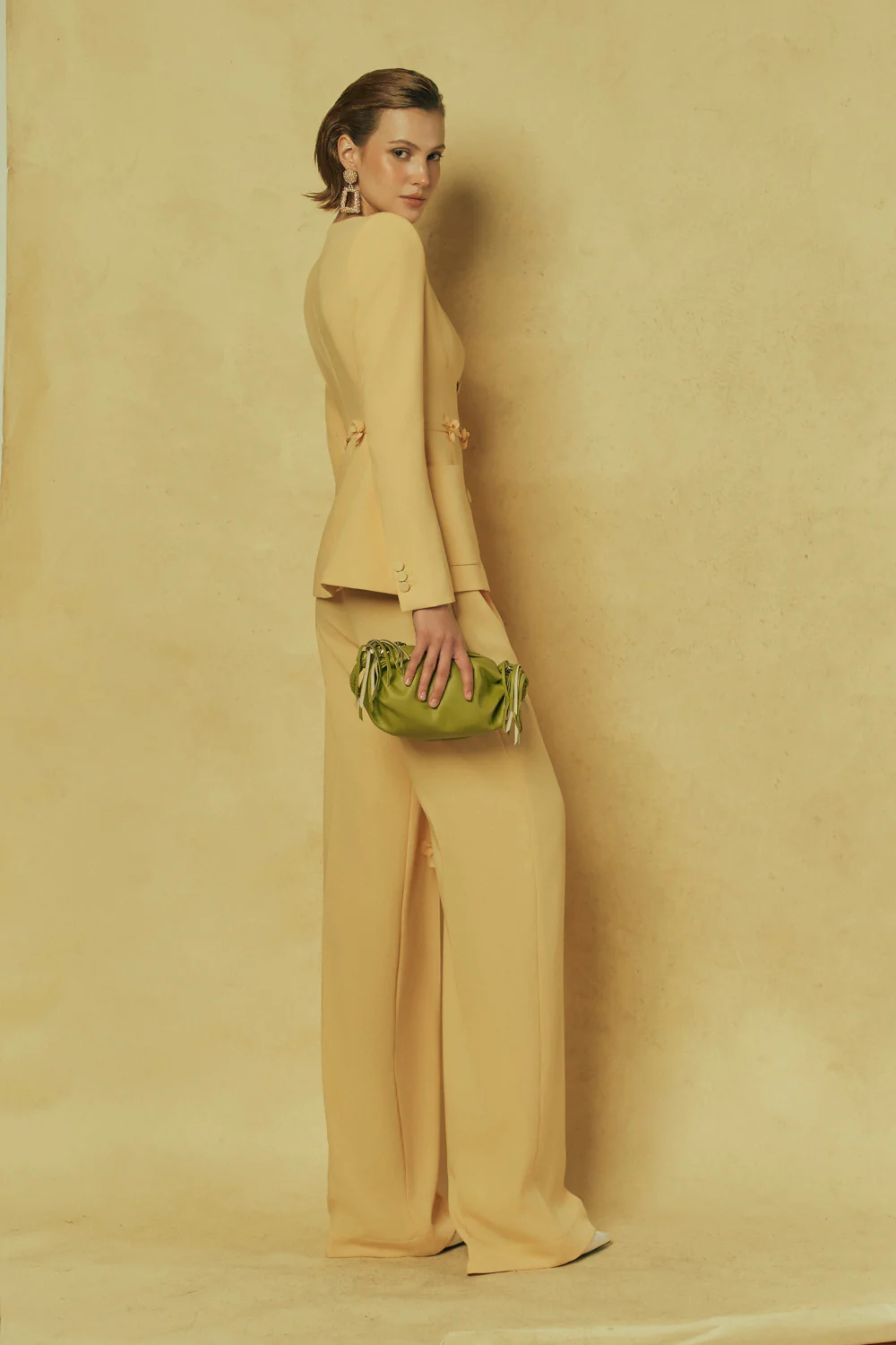 Sunveil Straight Wide Leg Poly Silk Floor Length Pants