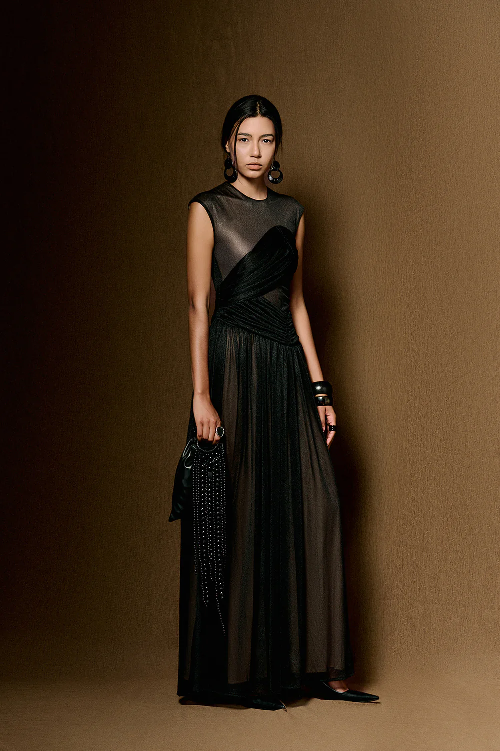 Terra Cap Gathering Maxi Dress